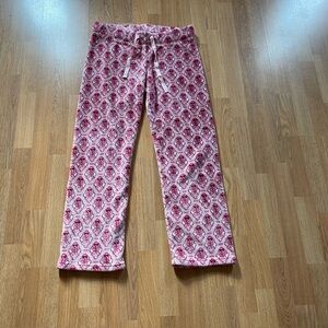 Krissy Mast Women's Plush Pajama Pants Dog, Hearts Pattern 
Size Large